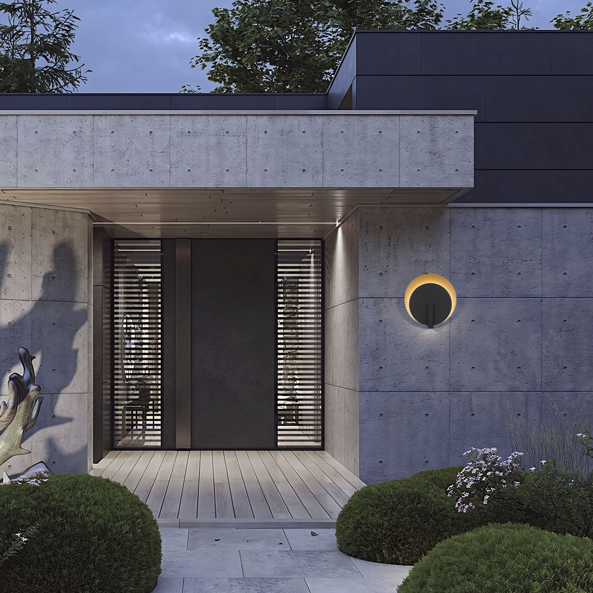 Eclipse LED 18.75 inch Sand Black Outdoor Wall Sconce